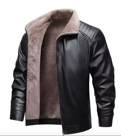 Juan - Chaqueta de cuero - Estilo moderno con interior afelpado