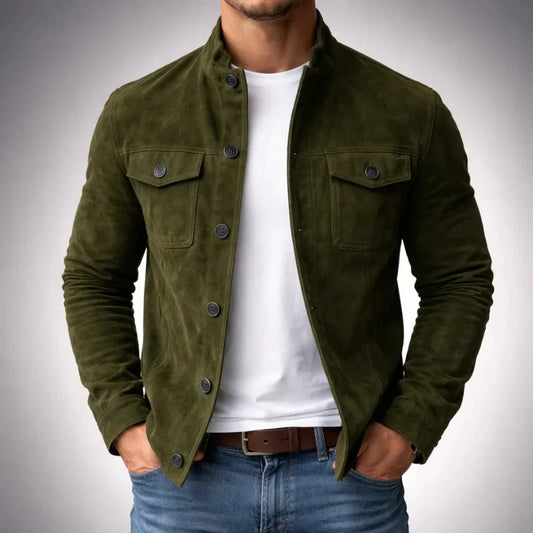 Riviera – Chaqueta de ante estructurada de inspiración militar
