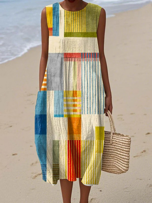 Eveth | Vestido midi geométrico