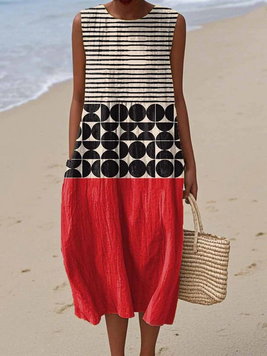 Jane | Vestido midi con bloques de color