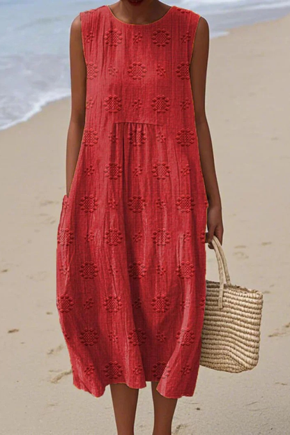 Rosa | Vestido sin mangas con bordado