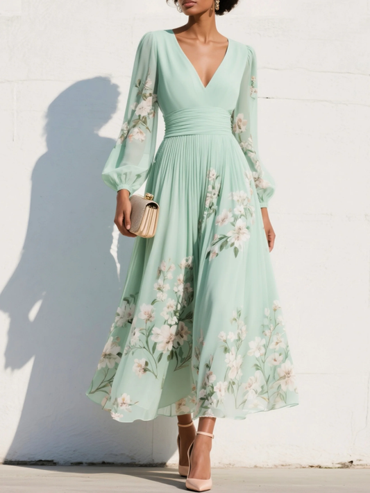 Lucía – Vestido midi fluido con estampado floral