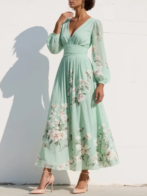 Lucía – Vestido midi fluido con estampado floral