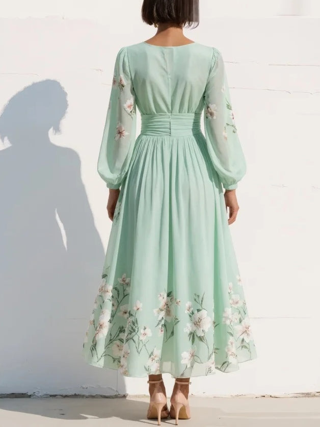 Lucía – Vestido midi fluido con estampado floral