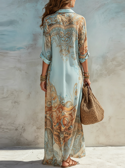 Cleo | Vestido camisero mediterráneo