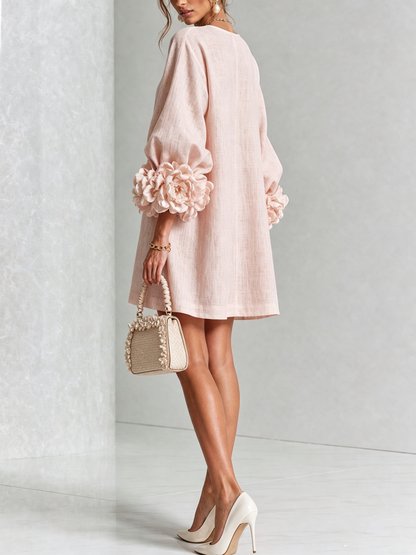 Vestido Elena - midi con botones y puños florales