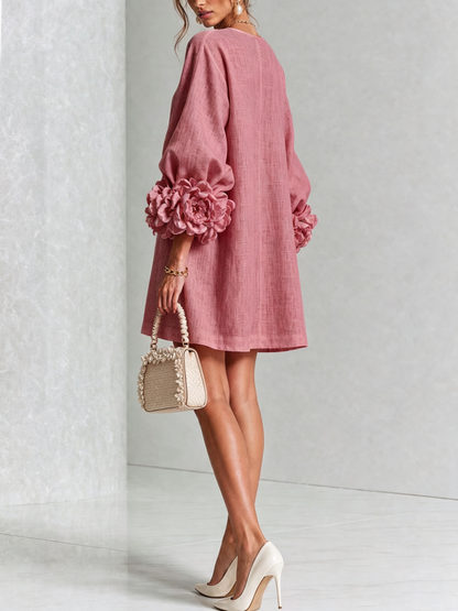 Vestido Elena - midi con botones y puños florales