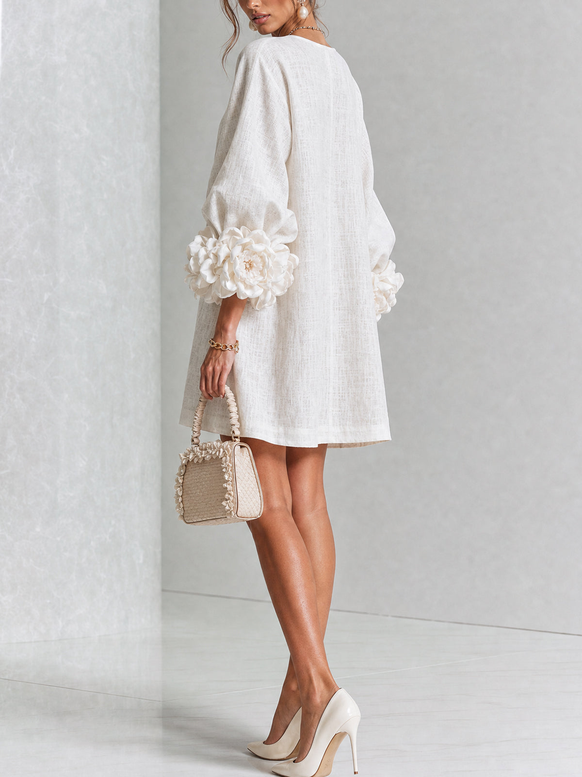 Vestido Elena - midi con botones y puños florales