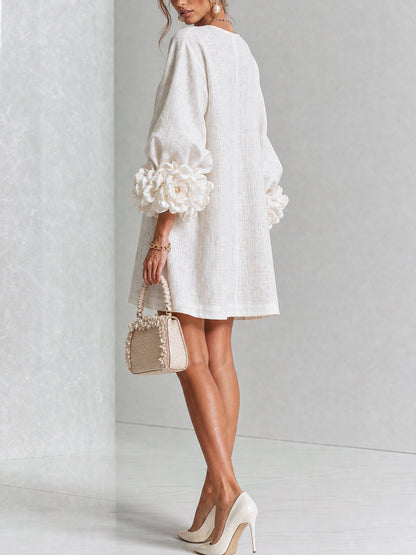 Vestido Elena - midi con botones y puños florales