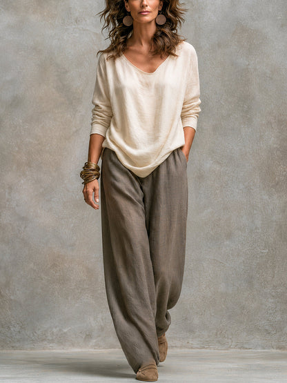Lucía - Conjunto Palazzo Boho Beige