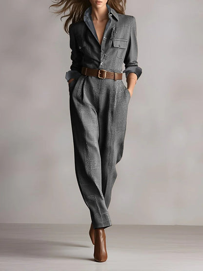 Anna™ | elegante vestido lencero a cuadros