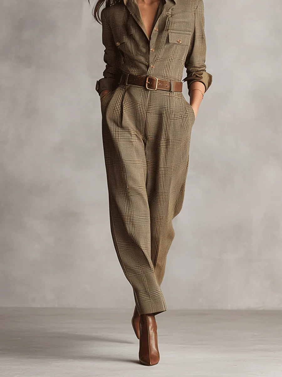 Anna™ | elegante vestido lencero a cuadros