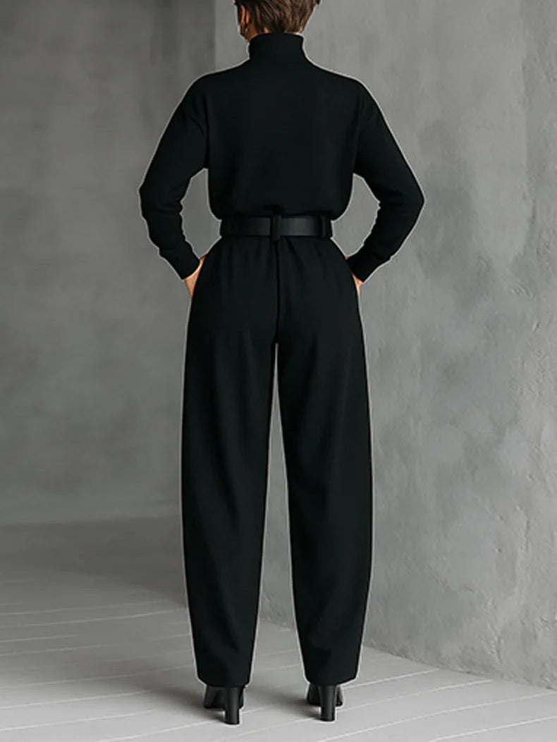 Lisa™ | Conjunto de dos piezas negro con cinturón