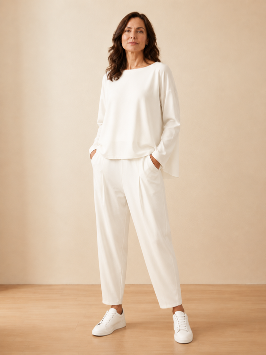Aurora - Conjunto elegante y casual para mujer con blusa y pantalones cómodos