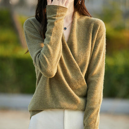 Sofía - Blusa de lana suave con escote cruzado