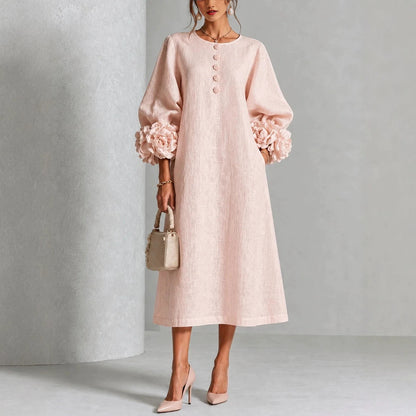 Ivy | Vestido midi con puños florales