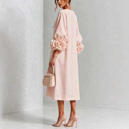 Ivy | Vestido midi con puños florales