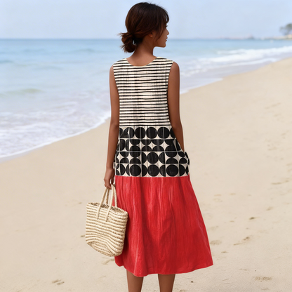 Jane | Vestido midi con bloques de color