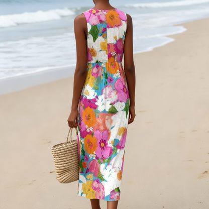 Edurna | Vestido midi floral vibrante