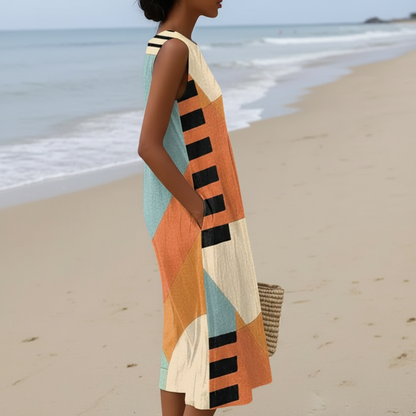 Irina | Vestido midi geométrico