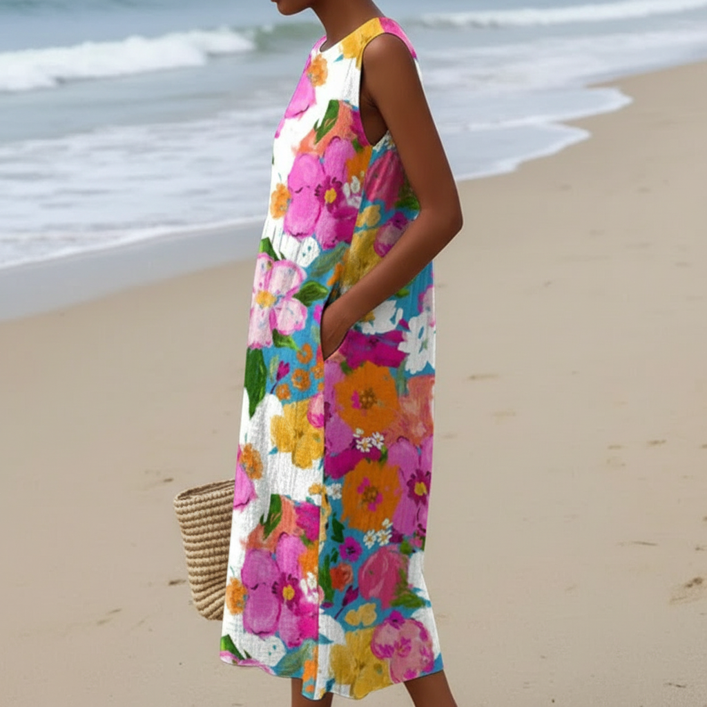 Edurna | Vestido midi floral vibrante