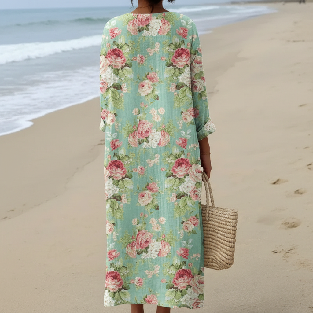 Ashlee | Vestido con estampado floral de rosas