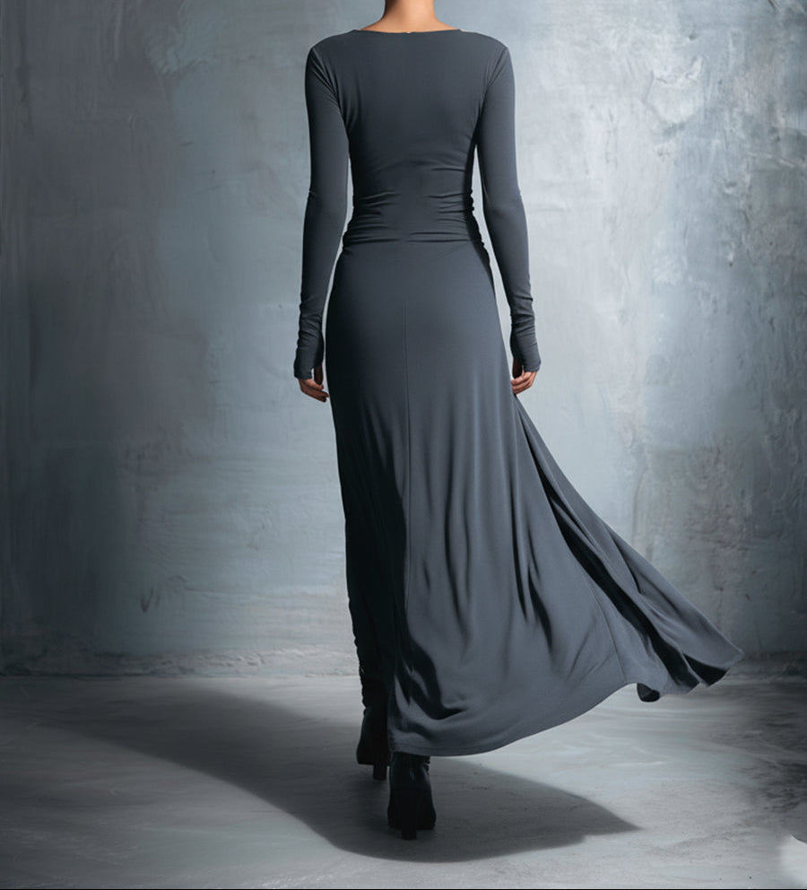 Alba | Vestido largo envolvente con nudo lateral