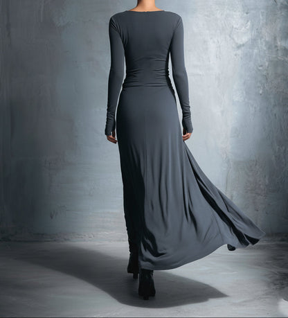 Alba | Vestido largo envolvente con nudo lateral