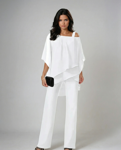 Loretta - Conjunto de algodón con mangas murciélago y pantalón ancho