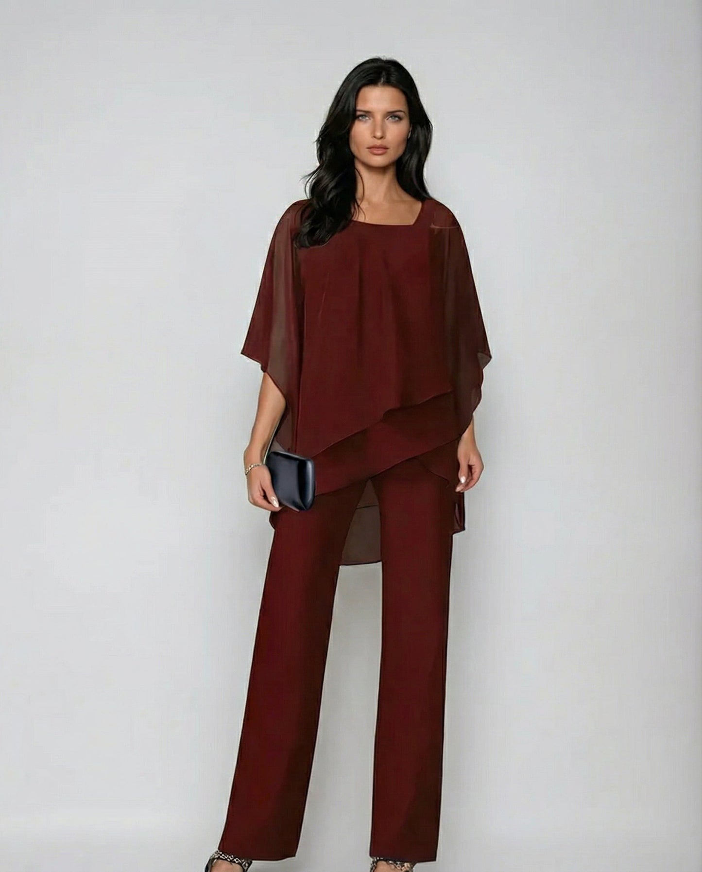 Loretta - Conjunto de algodón con mangas murciélago y pantalón ancho