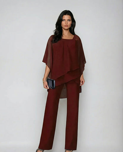 Loretta - Conjunto de algodón con mangas murciélago y pantalón ancho