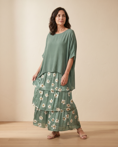 Lara – Vestido largo fluido elegante
