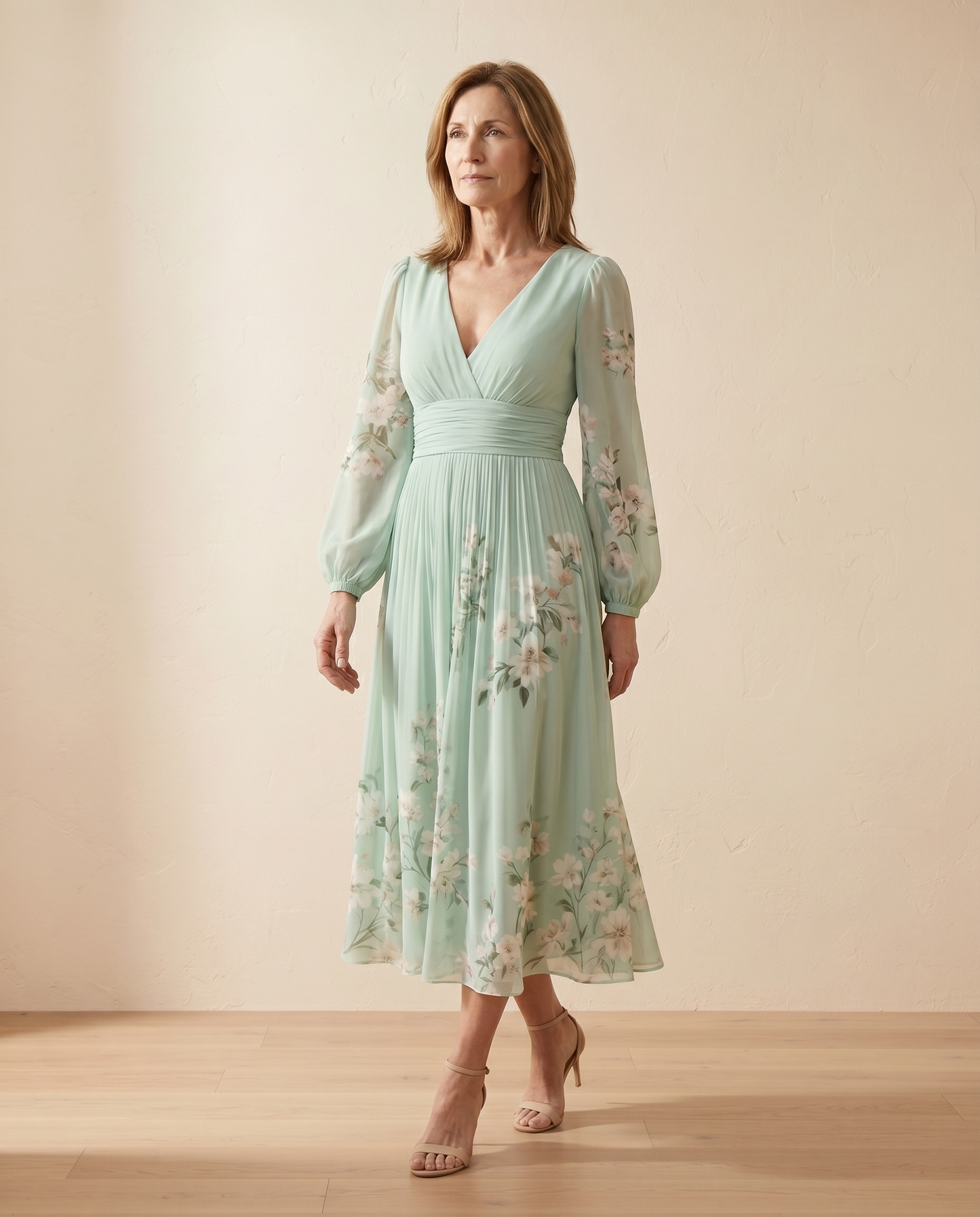 Lucía – Vestido midi fluido con estampado floral
