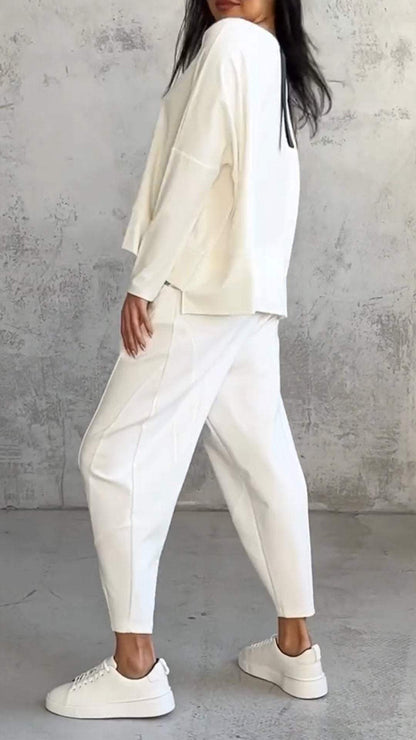 Aurora - Conjunto elegante y casual para mujer con blusa y pantalones cómodos
