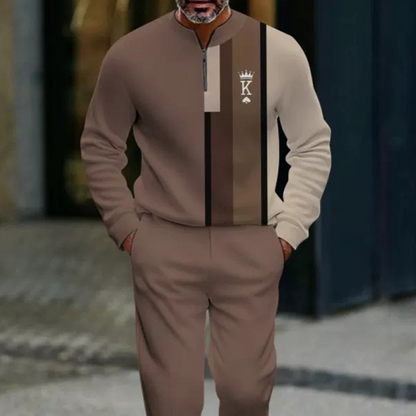 Conjunto de hombre: jersey con estampado gráfico y pantalón.