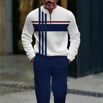 Conjunto de hombre: jersey con estampado gráfico y pantalón.