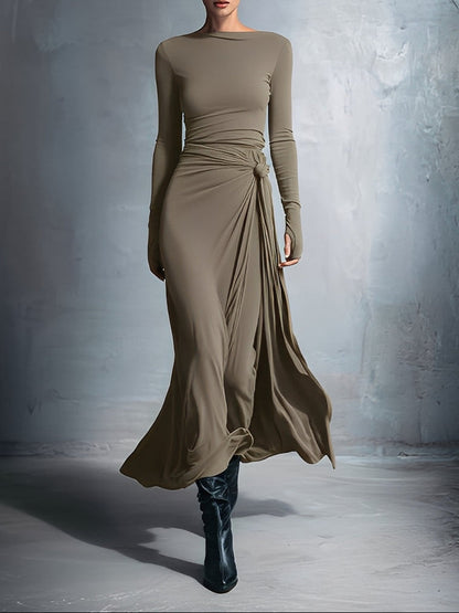 Alba | Vestido largo envolvente con nudo lateral
