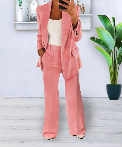 Bianca - Conjunto elegante con blazer estructurado y pantalón recto