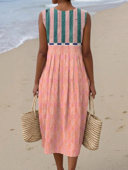 Lilith | Vestido midi de rayas pastel